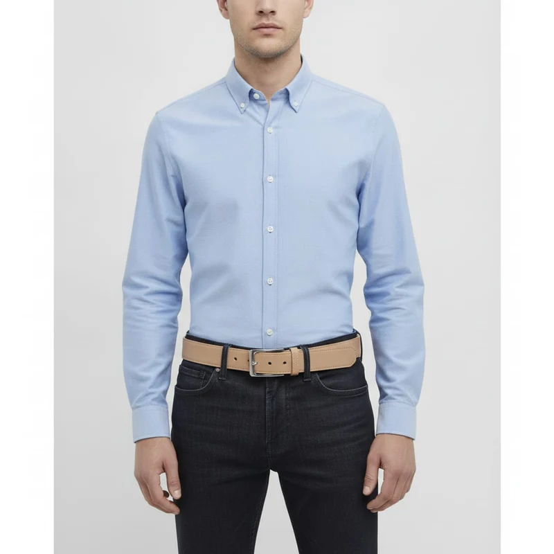 Cintura uomo basic elegante e versatile - Beige