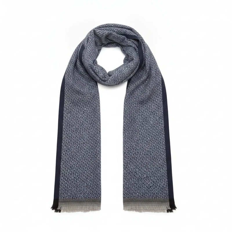 Sciarpa uomo spigata con bordi eleganti - Denim