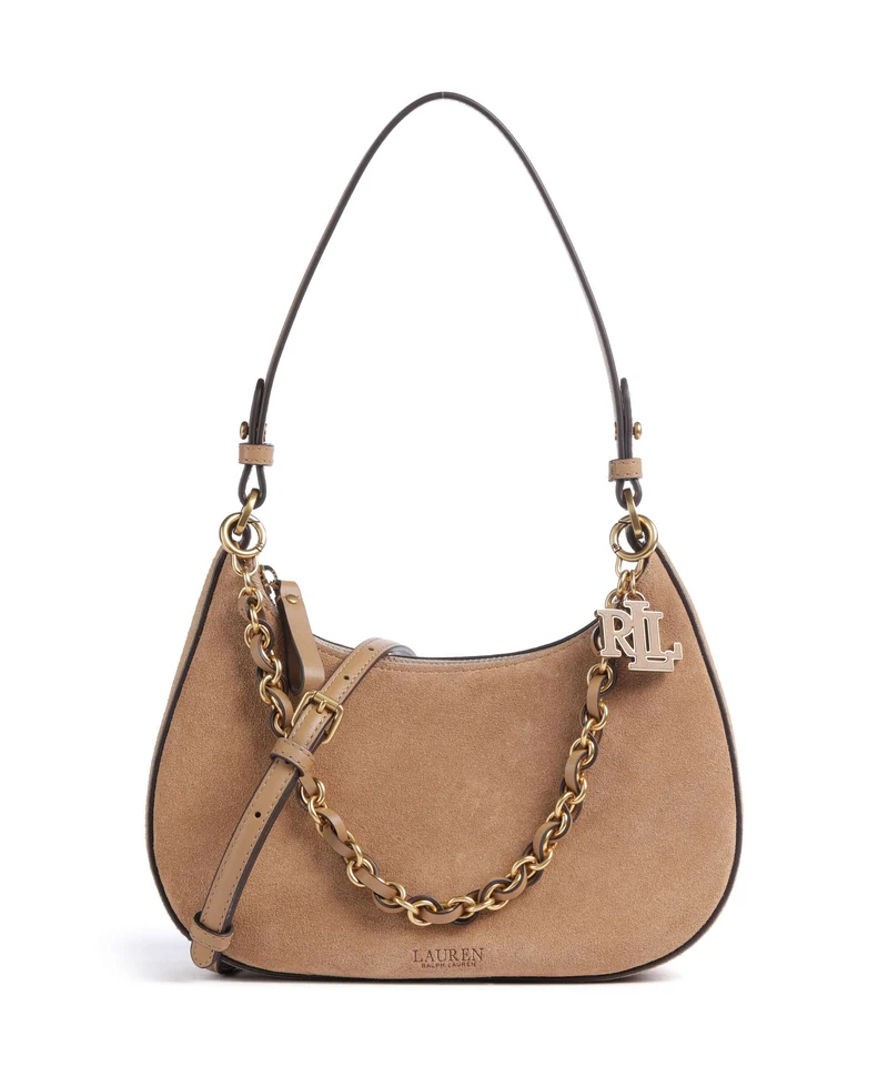 Lauren Ralph Lauren Marcy Medium Borsa a spalla camel