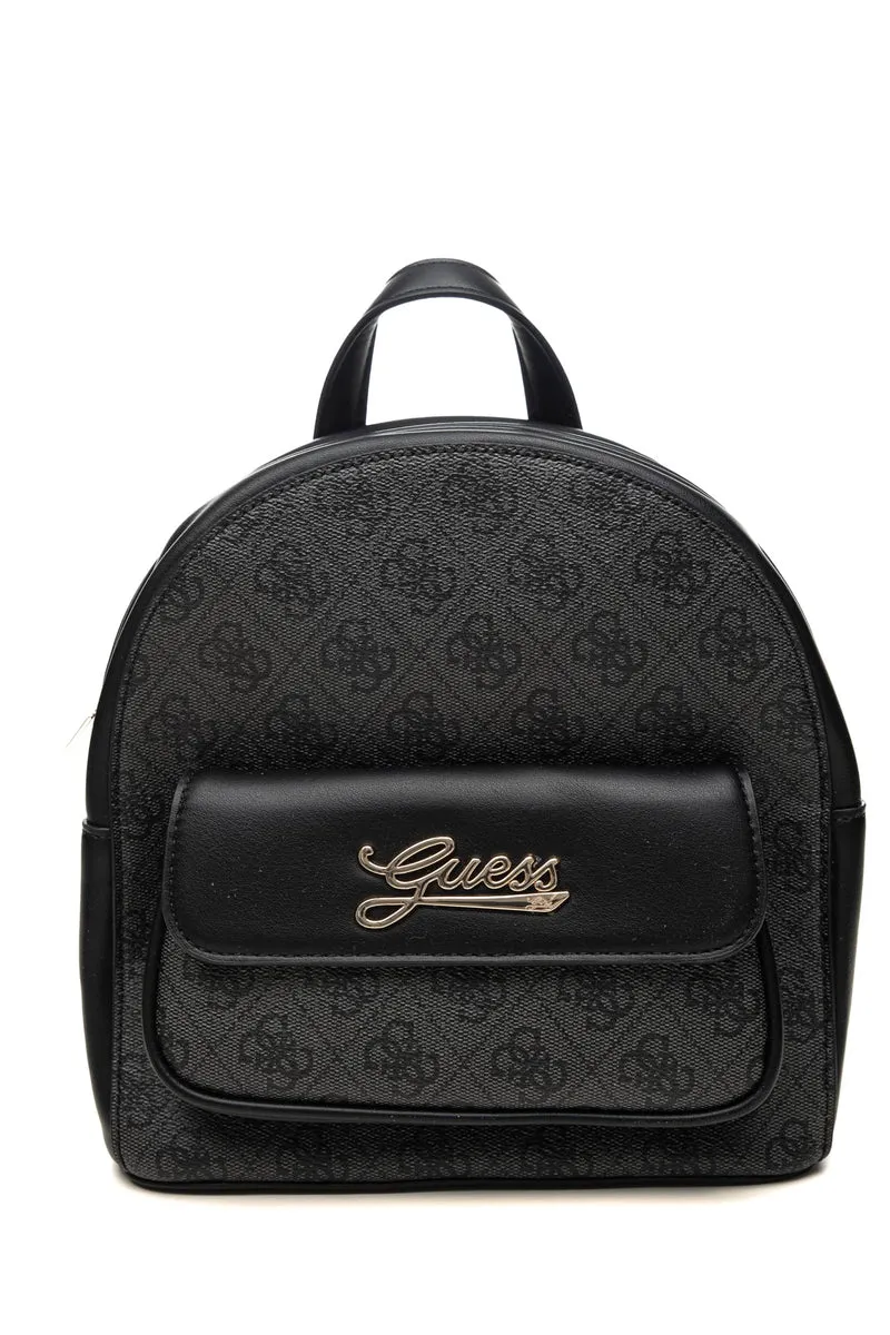 Zaino Guess Backpack Mini 7 Y Up Da Bambina Nero Antracite Stampa 4 G Nera In Poliuretano