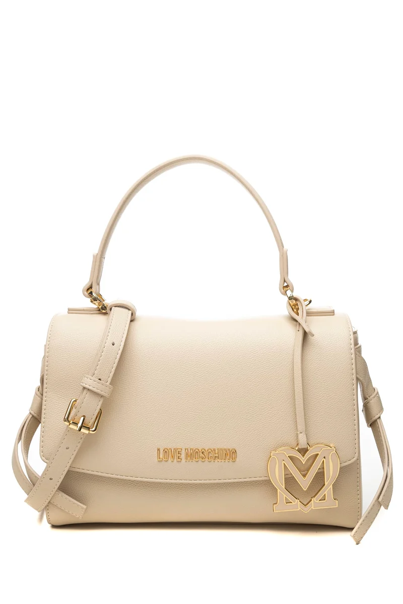Borsa Love Moschino Pu Handle Da Donna Avorio In Poliuretano