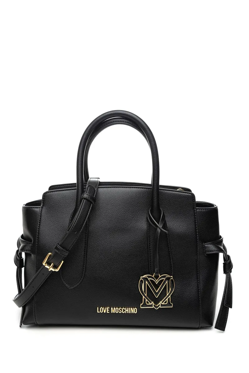 Borsa Love Moschino Heart Pendant Pu Hb Da Donna Nera In Poliuretano