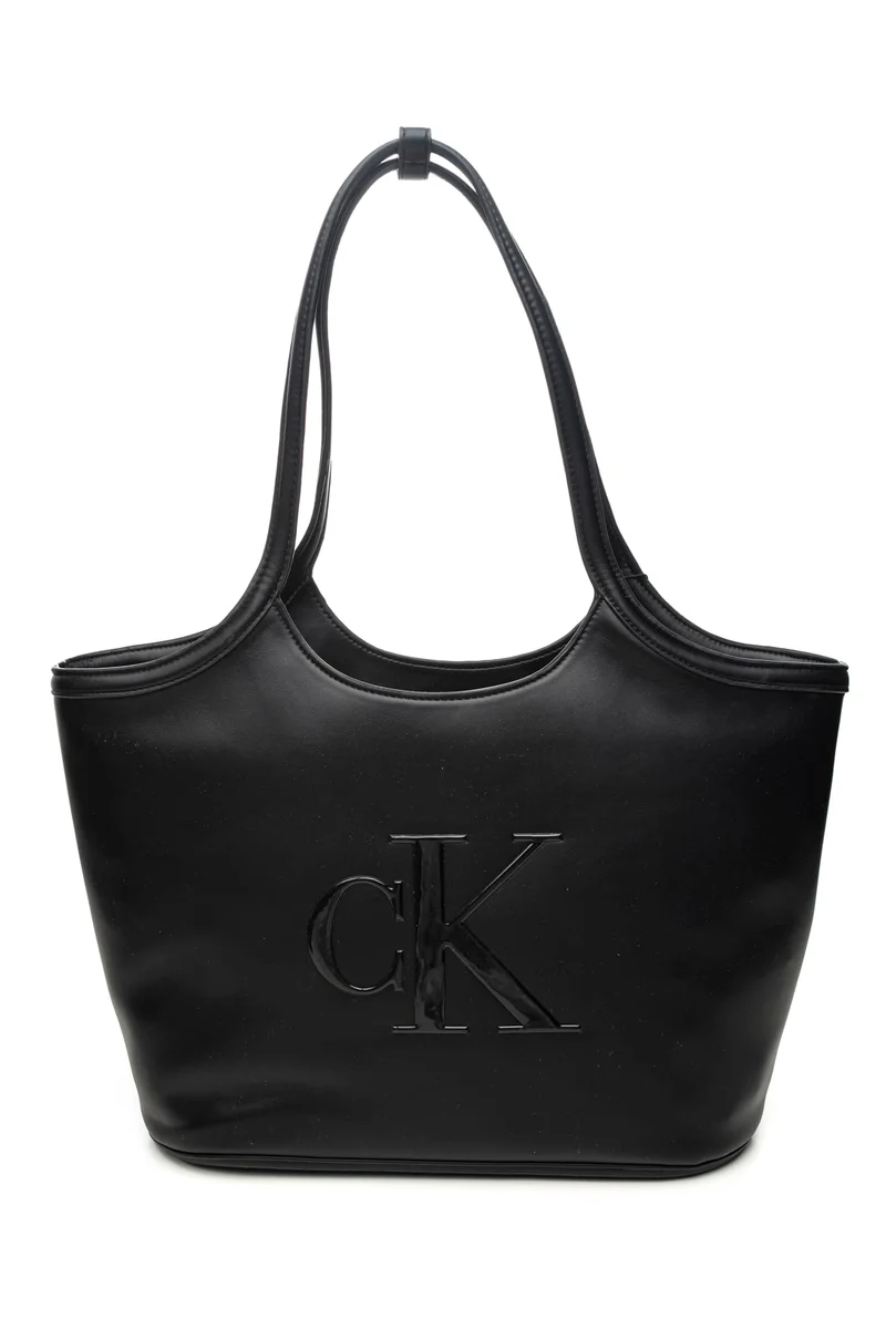 Borsa Calvin Klein Bold Ck Sh Da Donna Nera In Poliuretano