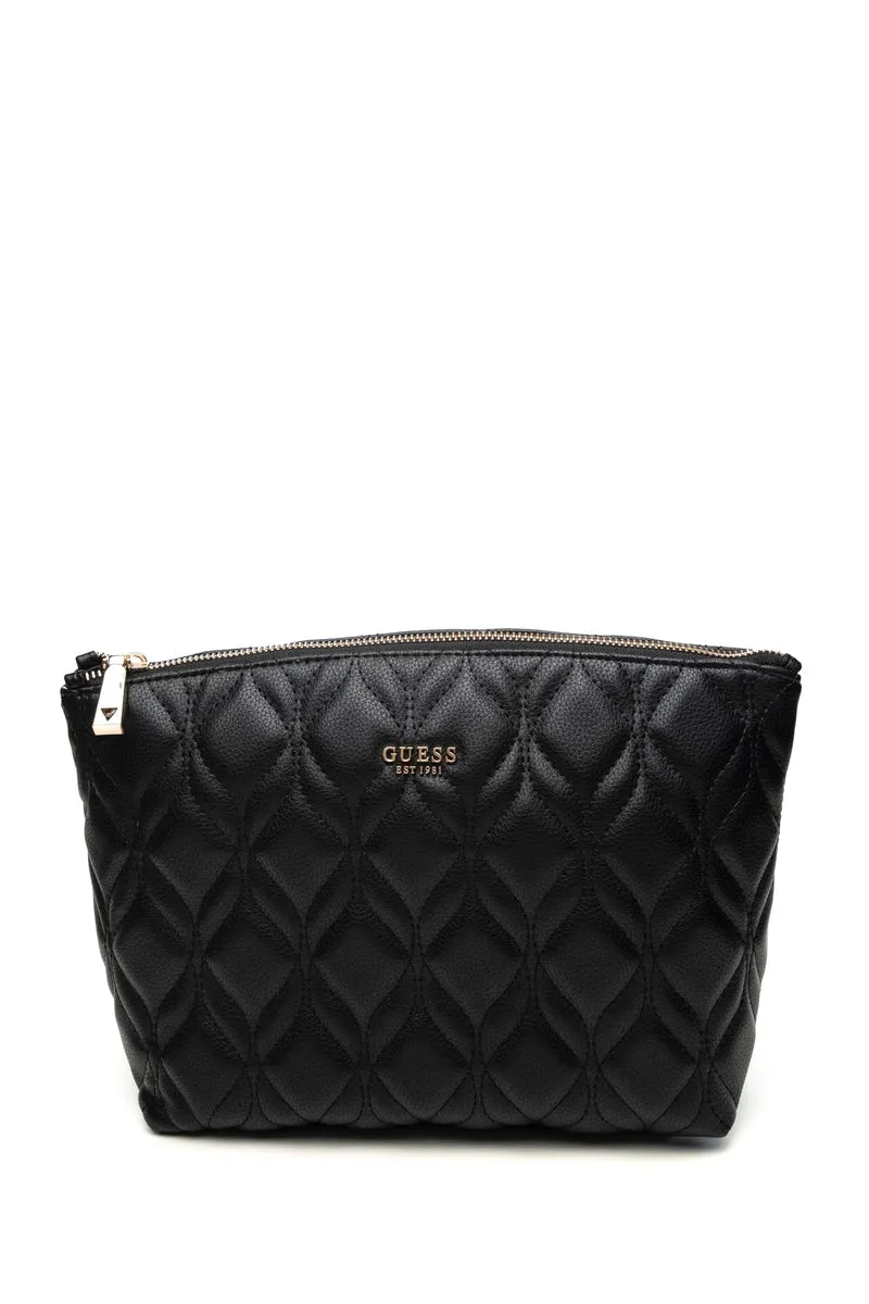 Pochette Guess Maxine Travel Da Donna Nera In Poliuretano