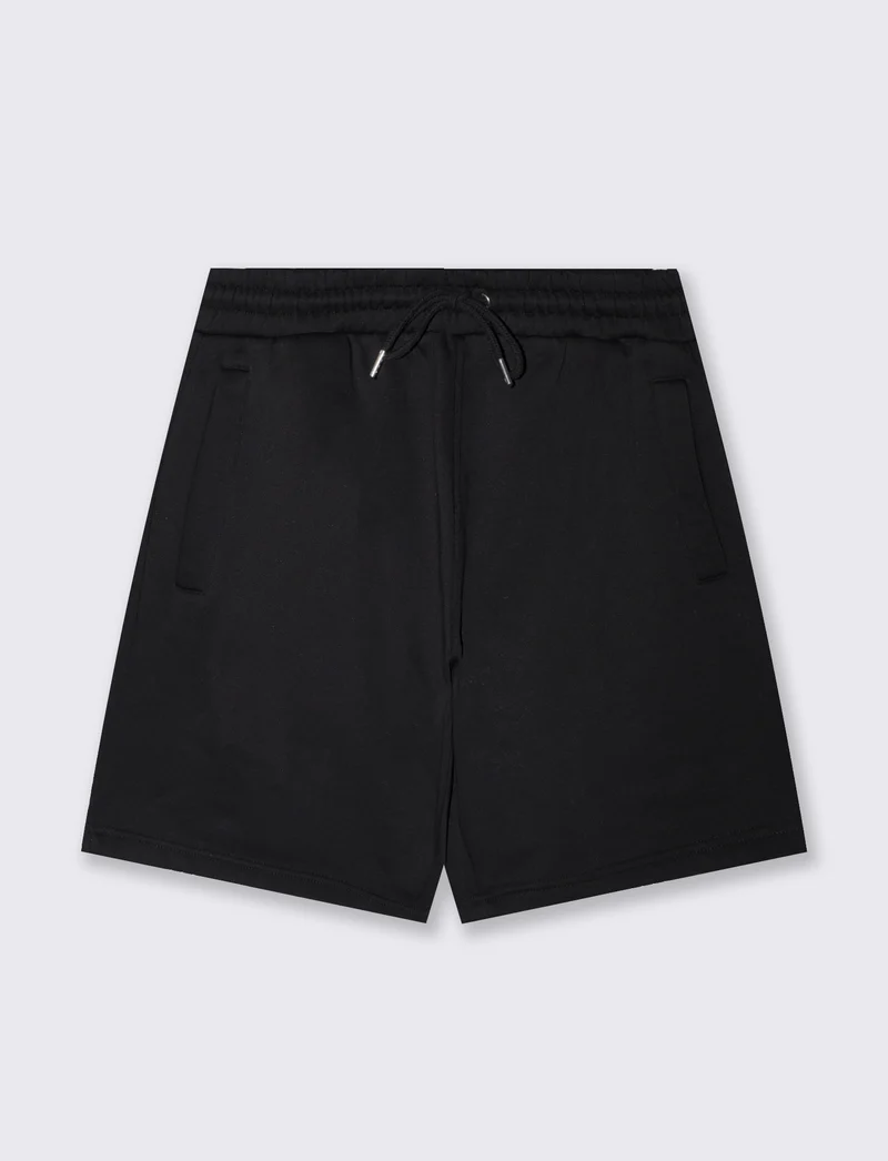Bermuda in felpa con vita jogger - Nero