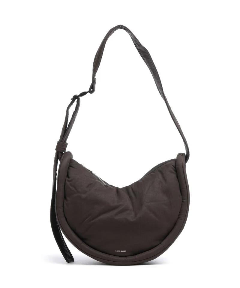 Sandqvist Curve Mini Borsa a spalla dark brown