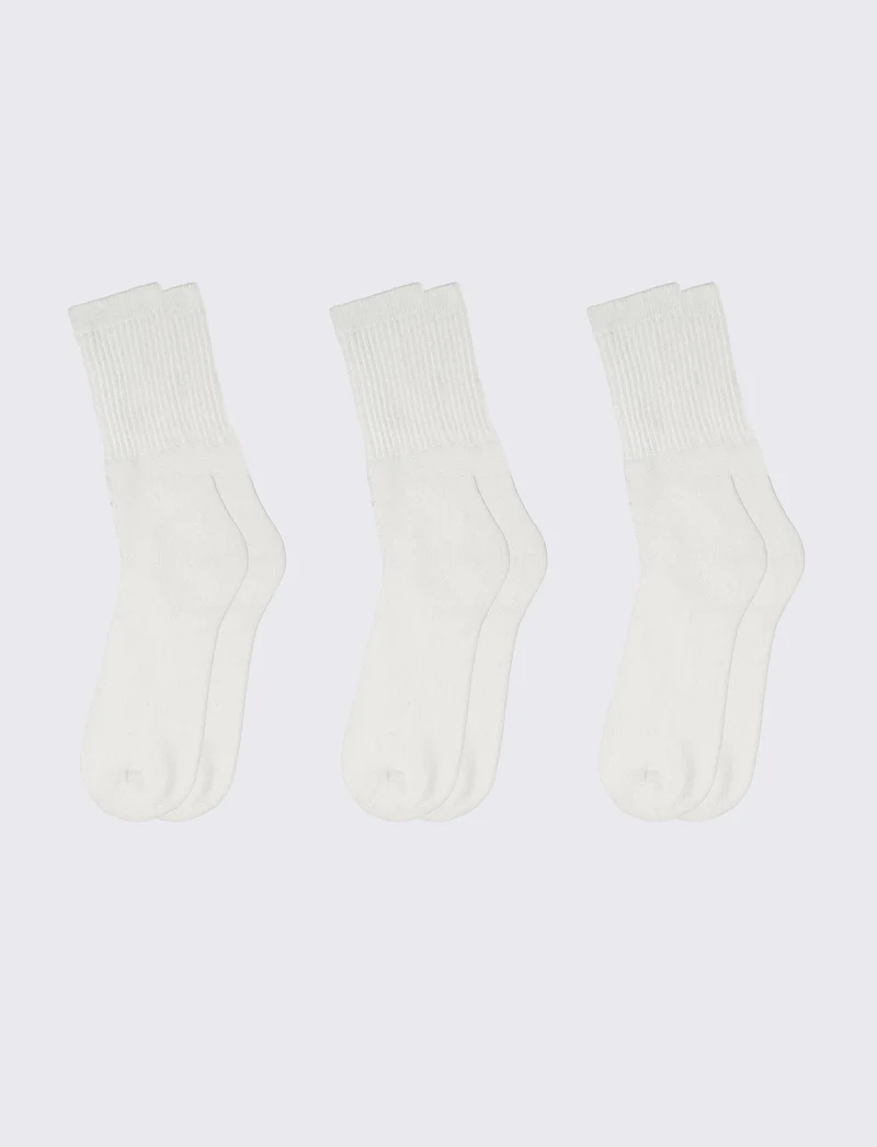 Calzini tennis uomo 3 paia assortiti - Bianco