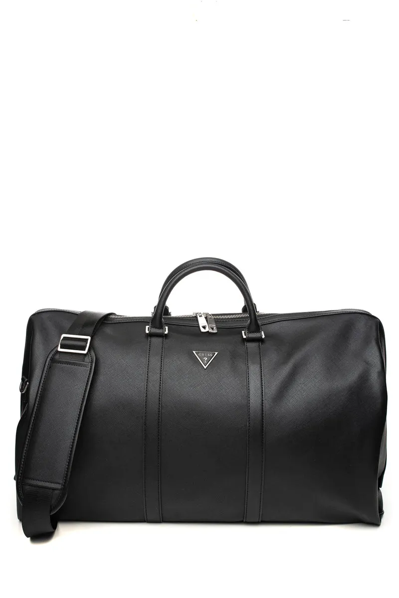 Borsone Guess Milano Weekender Da Uomo Nero In Poliuretano
