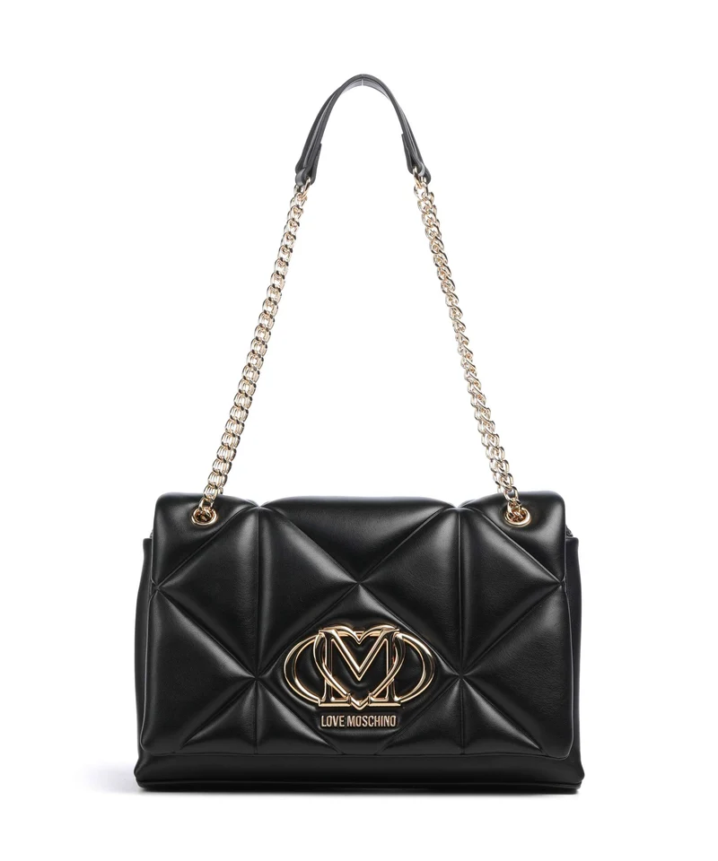 Love Moschino Embossed Q Borsa a spalla nero