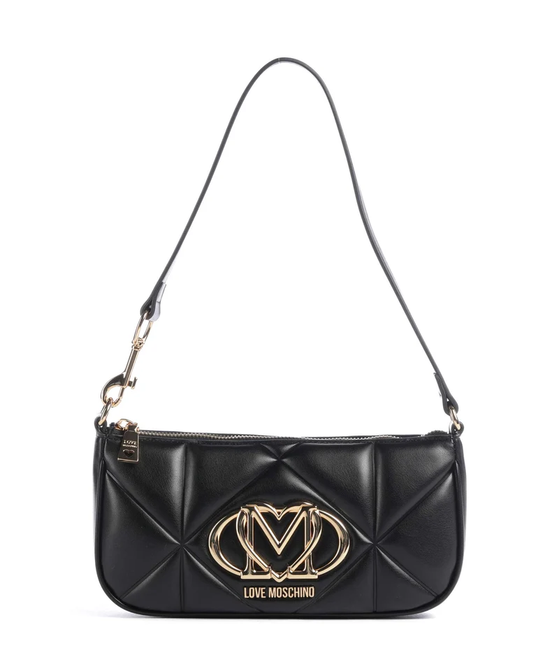 Love Moschino Embossed Q Borsa a spalla nero