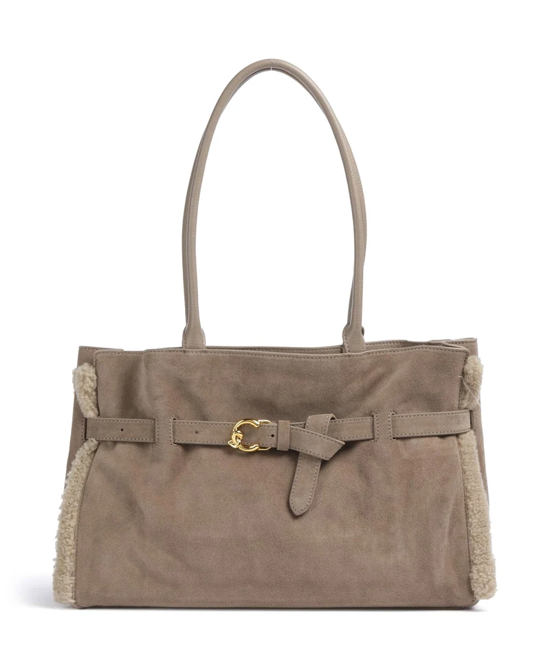 Coccinelle Sabine Soft Suede Borsa shopper warm taupe