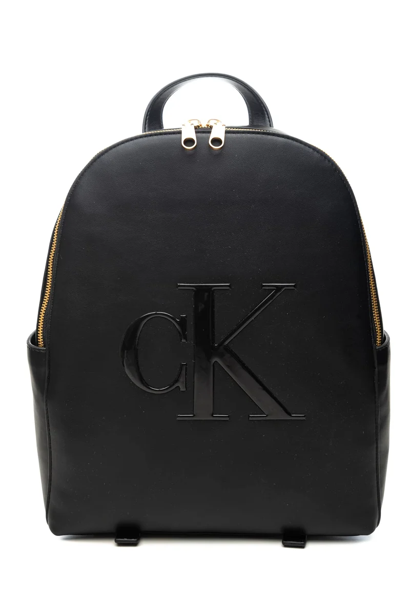 Zaino Calvin Klein Bold Ck Backpack Da Donna Nero In Poliuretano