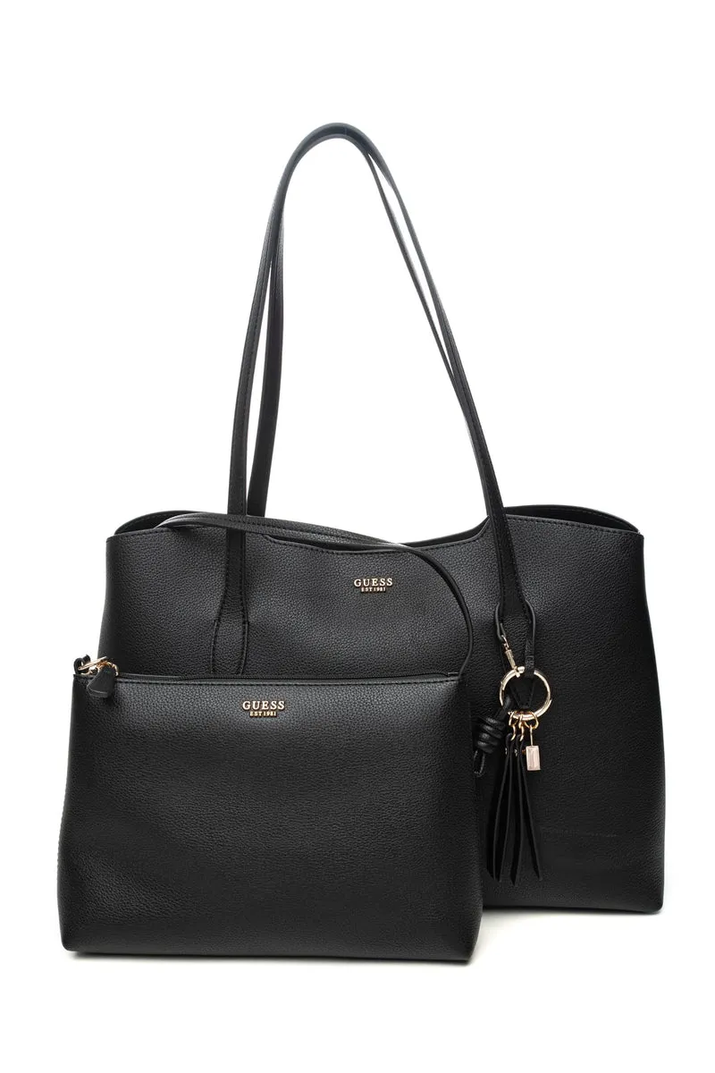 Borsa Guess Melody 2 In 1da Donna Nera In Poliuretano