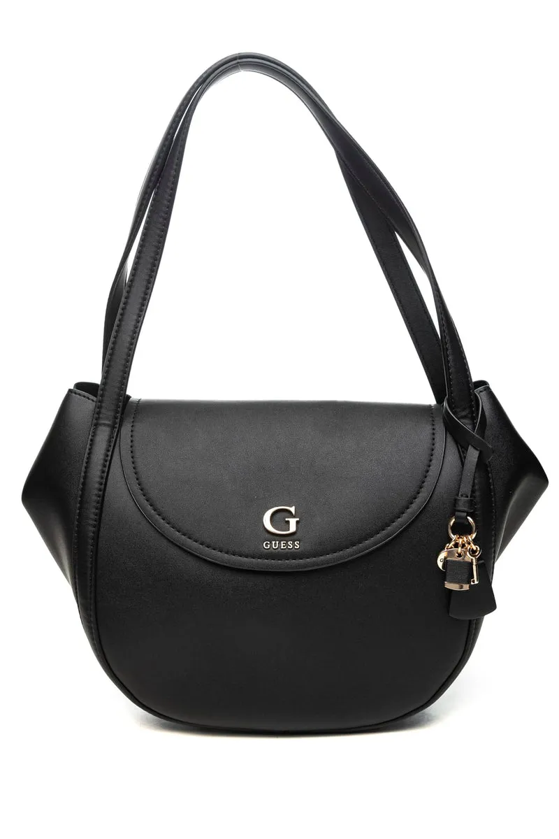 Borsa Guess Coleen Flap M Sh Da Donna Nera In Poliuretano