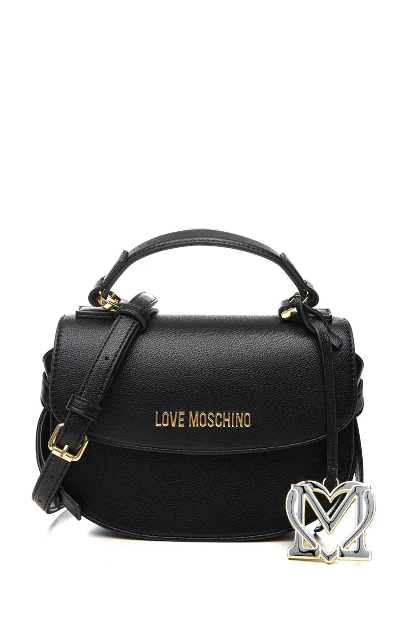 Borsa Love Moschino Heart Pendant Pu Hb S Da Donna Nera In Poliuretano
