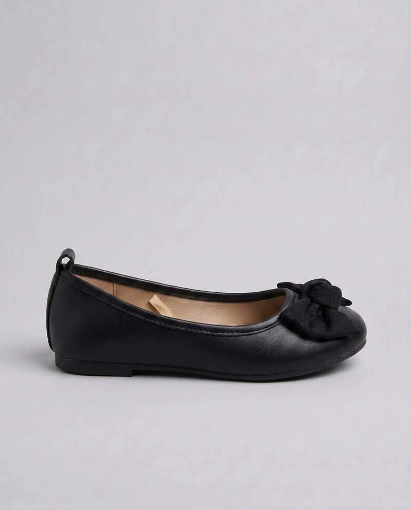 Ballerina con fiocco in poliuretano nero - Nero