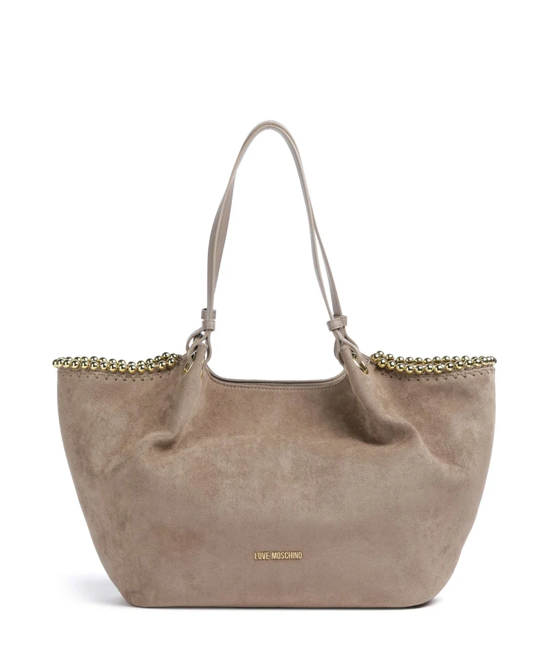 Love Moschino Gold Bead Borsa shopper sabbia