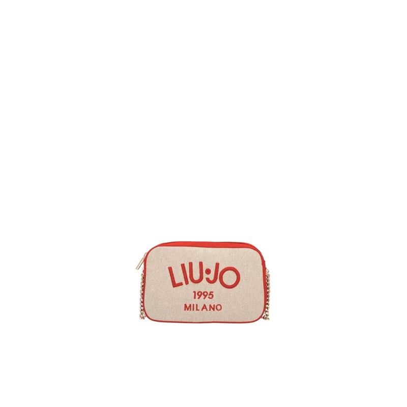 Borsa a tracolla Donna con logo ricamato rosso