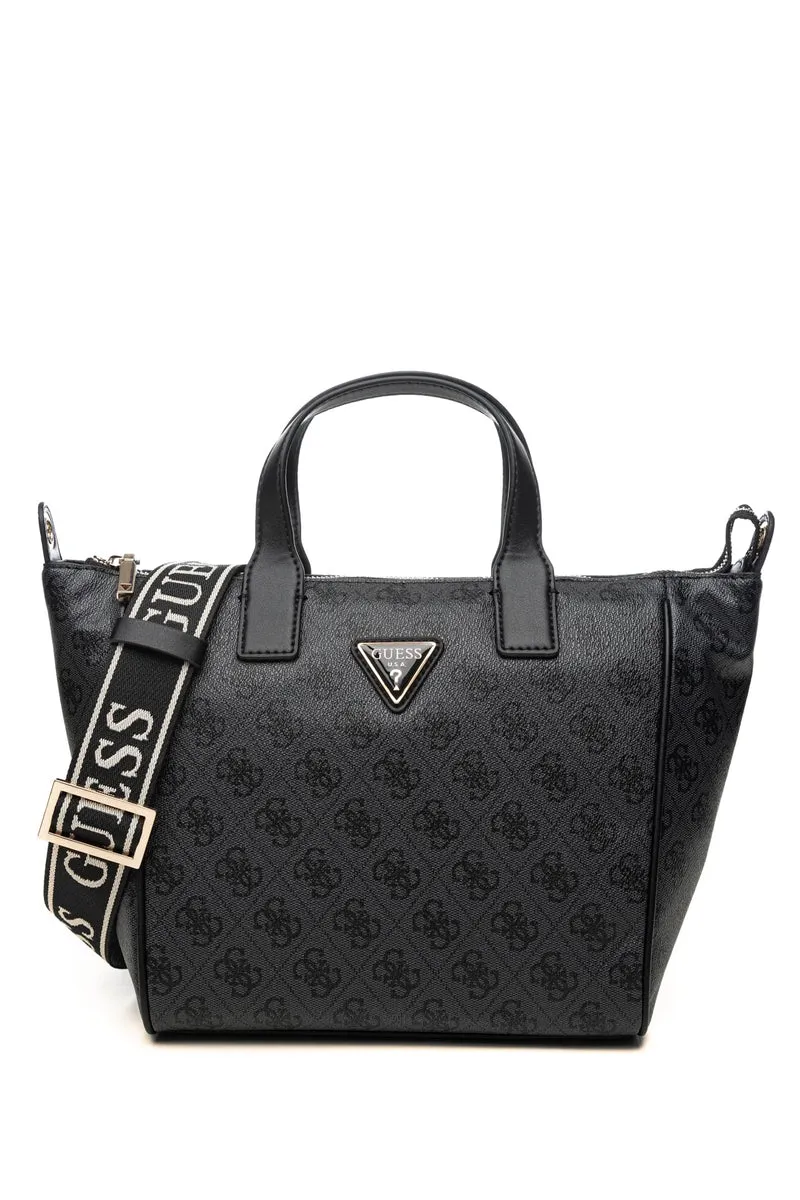 Borsa Guess Follie Travel Tt S Da Donna Antracite Stampa Loghi 4 G Nera In Poliuretano