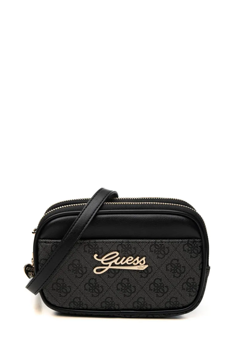 Borsa Pochette Guess Girl Cs Cb 7 Y Up Da Bambina Nera Antracite Stampa 4 G Nera In Poliuretano