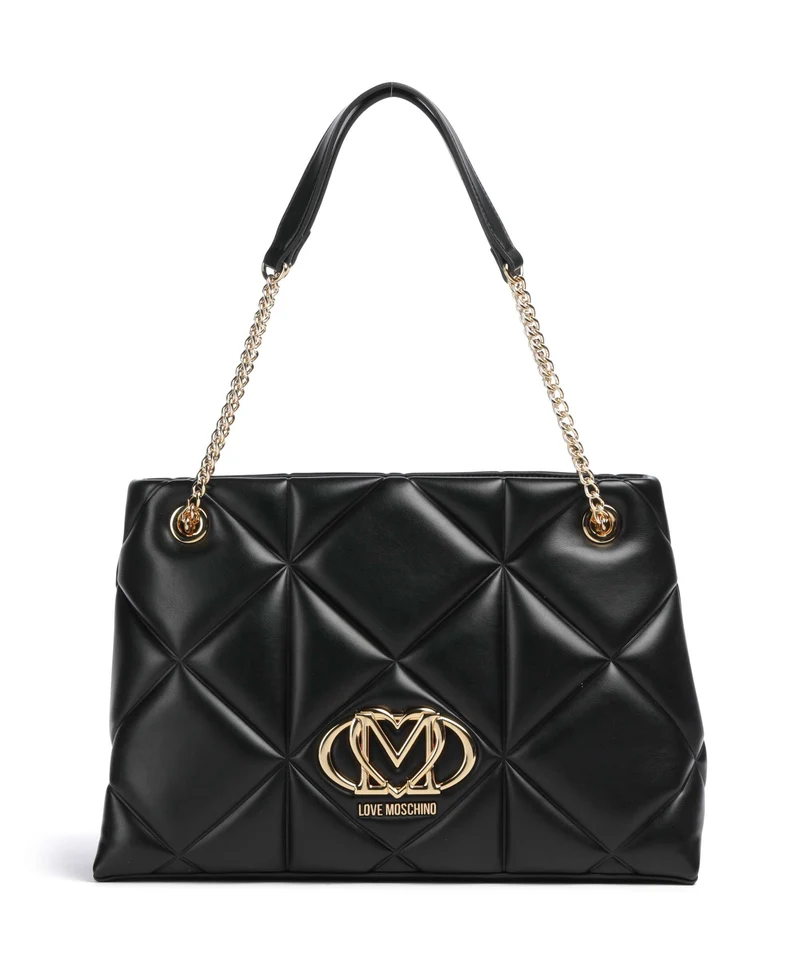 Love Moschino Embossed Q Borsa shopper nero
