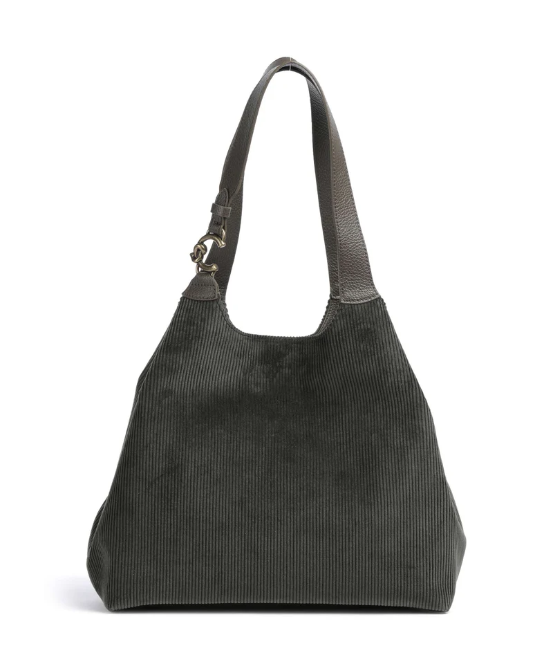 Coccinelle C-Easy Corduroy Borsa shopper fango