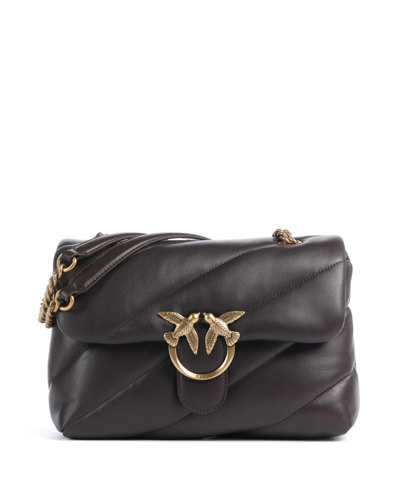 Pinko Love Puff Classic Borsa a spalla marrone marasca/antique gold