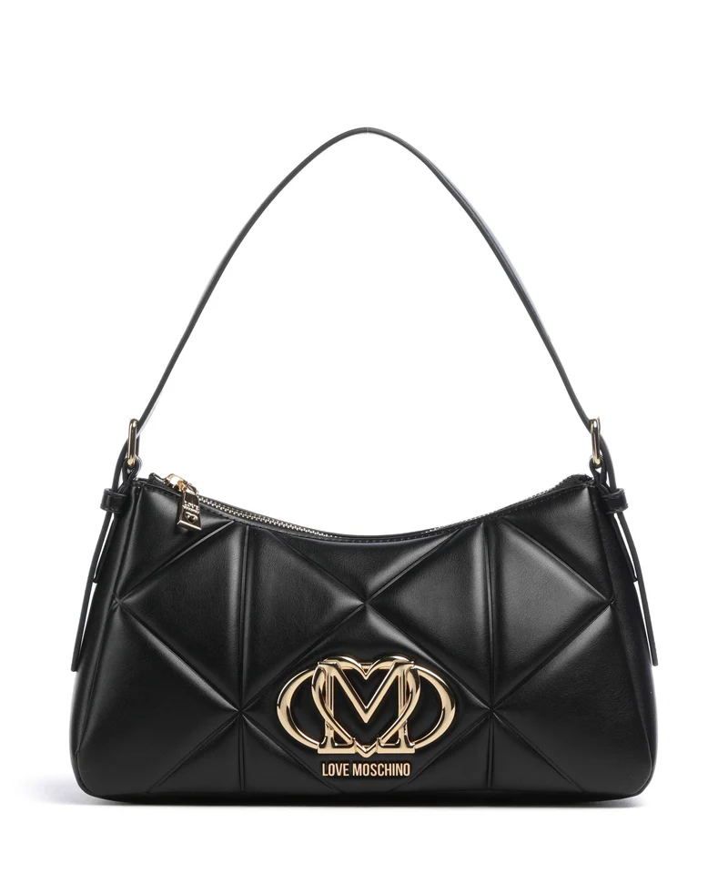 Love Moschino Embossed Q Borsa a spalla nero