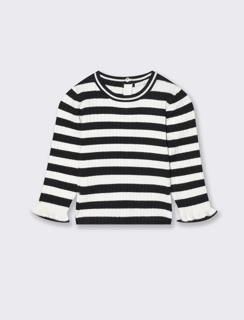 Maglietta a manica lunga in cotone - Nero