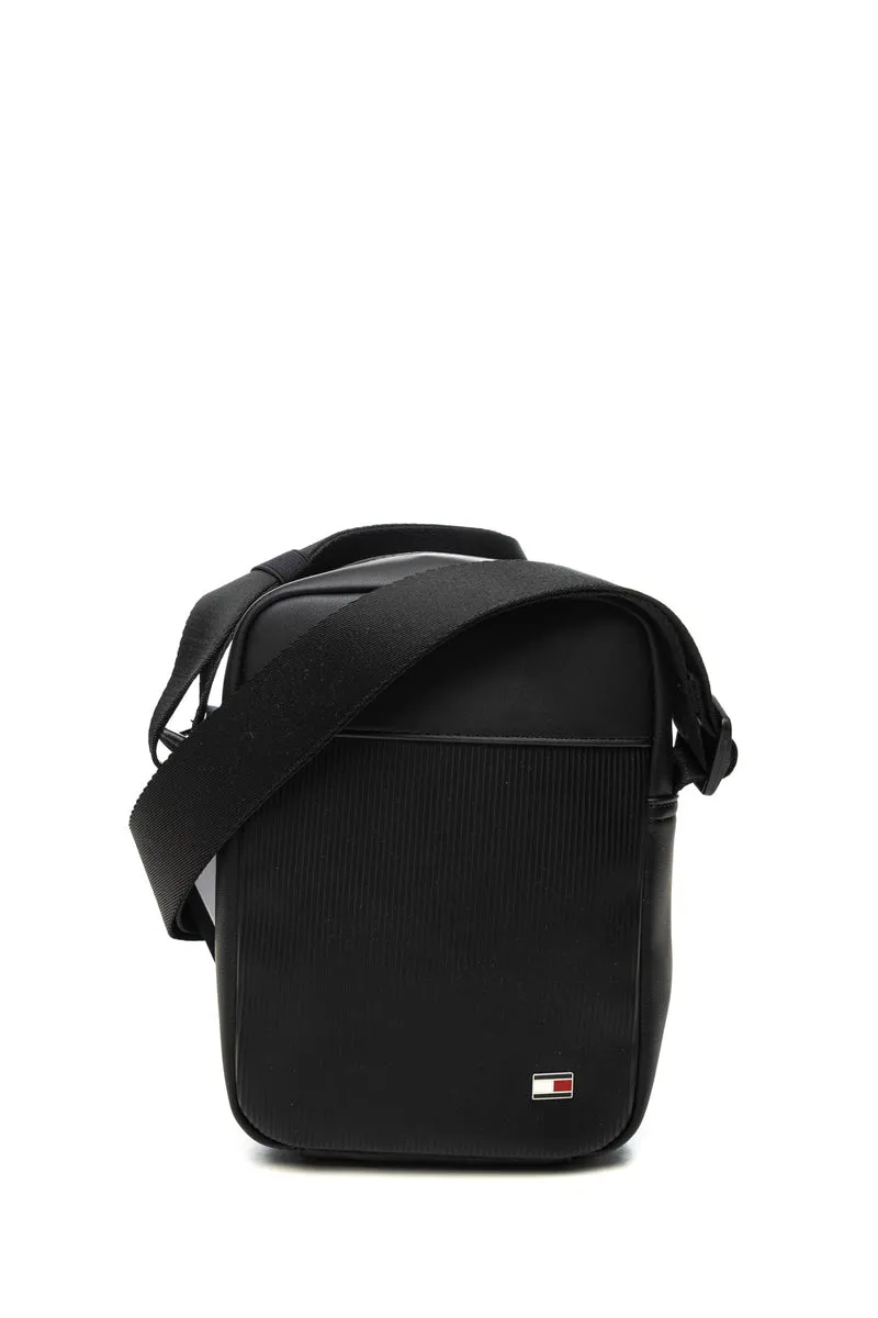 Borsello Tommy Hilfiger Th Flg Mini Rt Da Uomo Nero In Poliuretano