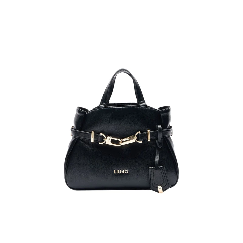 Borsa media Nera da Donna con moschettone davanti