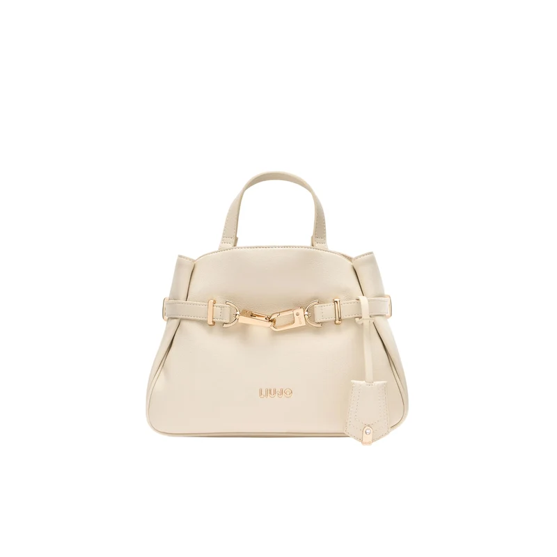 Borsa media Bianca da Donna con moschettone davanti