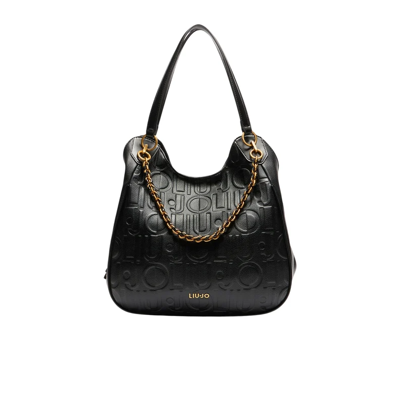 Borsa grande nera da donna con catena gioiello
