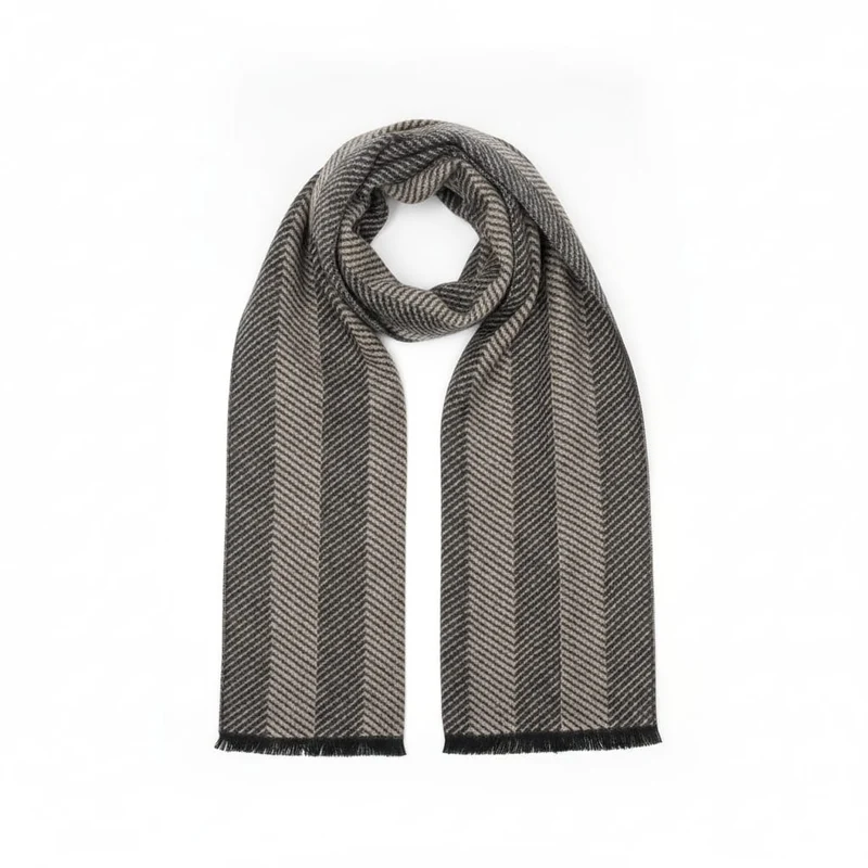 Sciarpa uomo righe verticali larghe - Beige