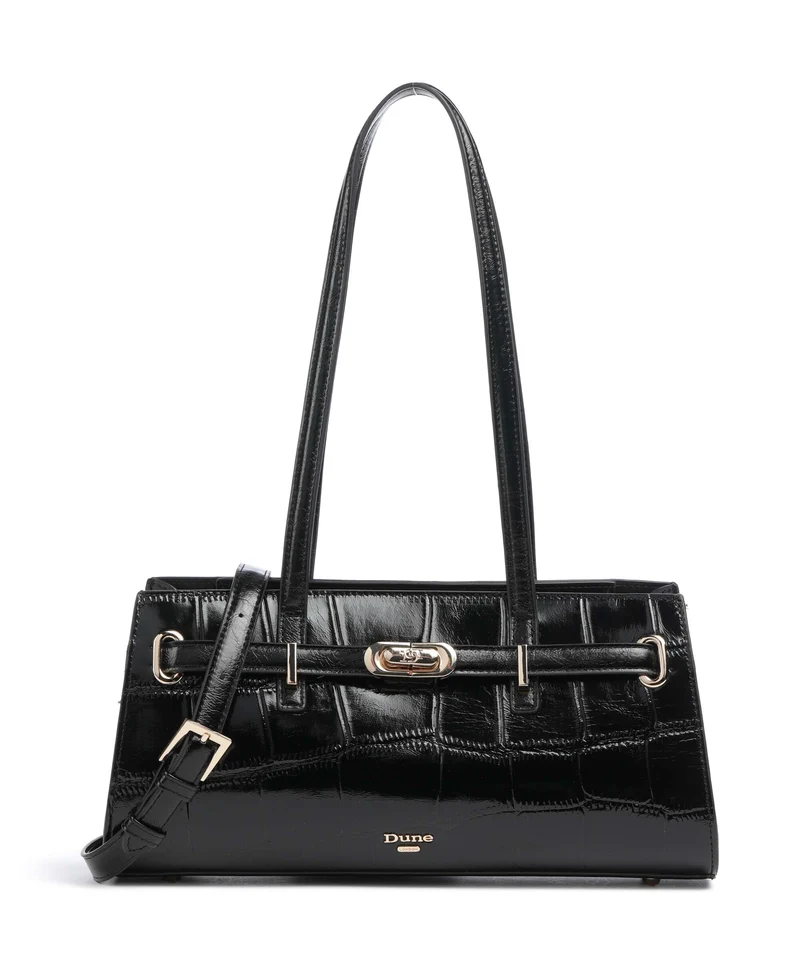 Dune London Depend Borsa a spalla black croc