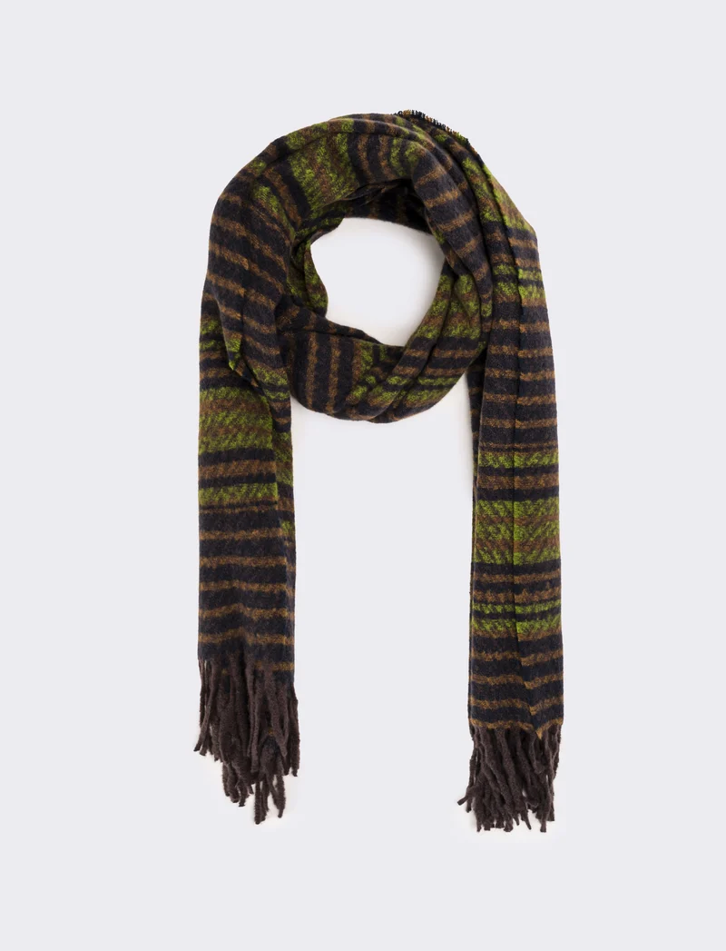 Sciarpa uomo righe multicolor - Verde