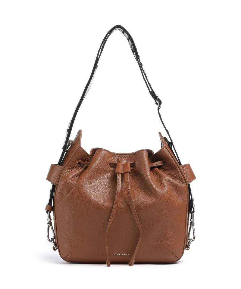 Coccinelle Gretel Ribbon Borsa a secchiello cognac