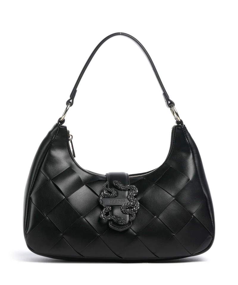 Just Cavalli Iconic Snakes Braided Borsa a spalla black