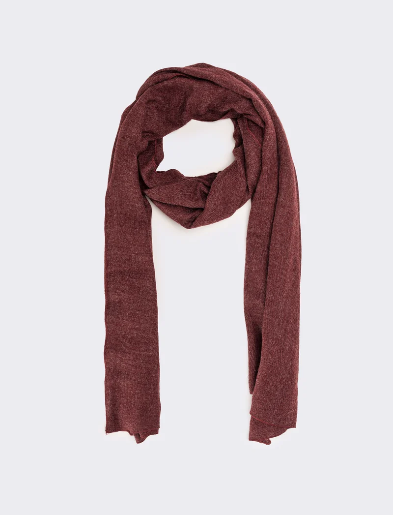 Sciarpa peso leggero melange senza frange - Bordeaux