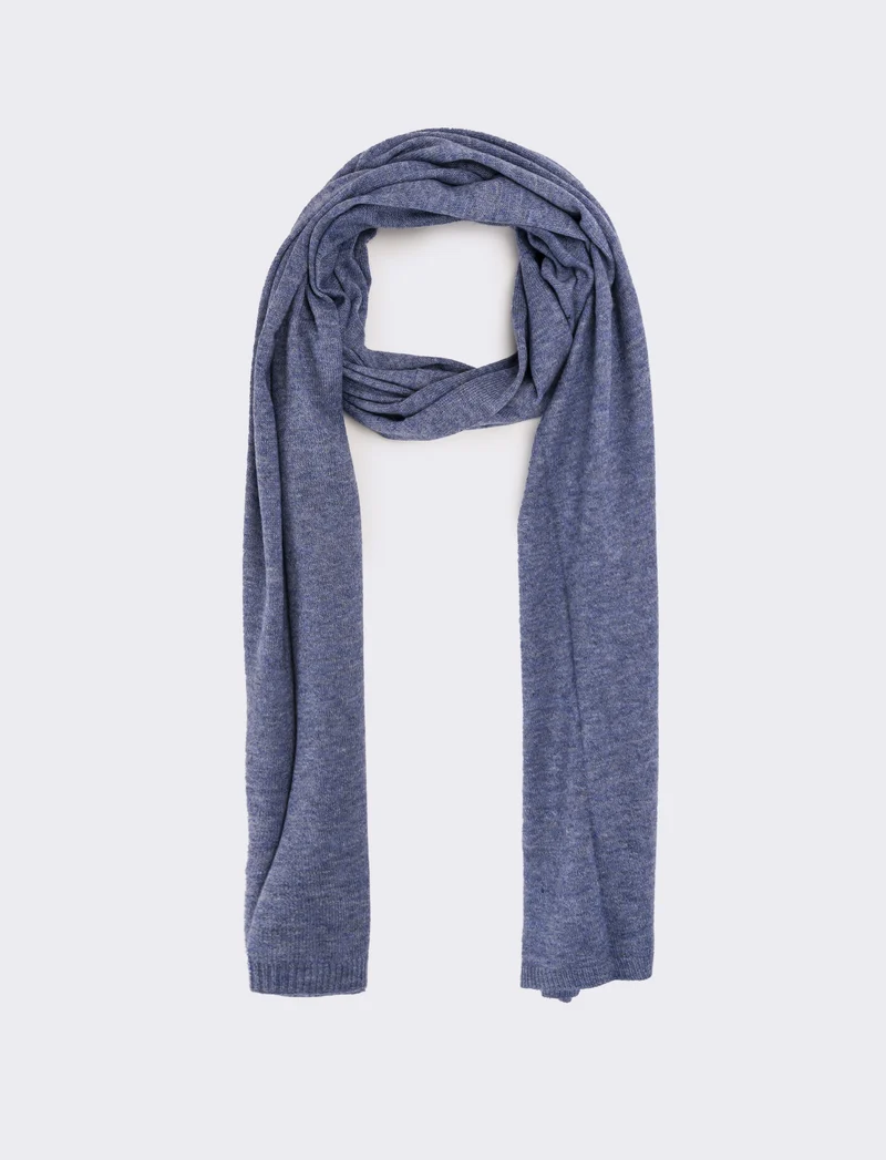Sciarpa donna in maglia rasata - Denim