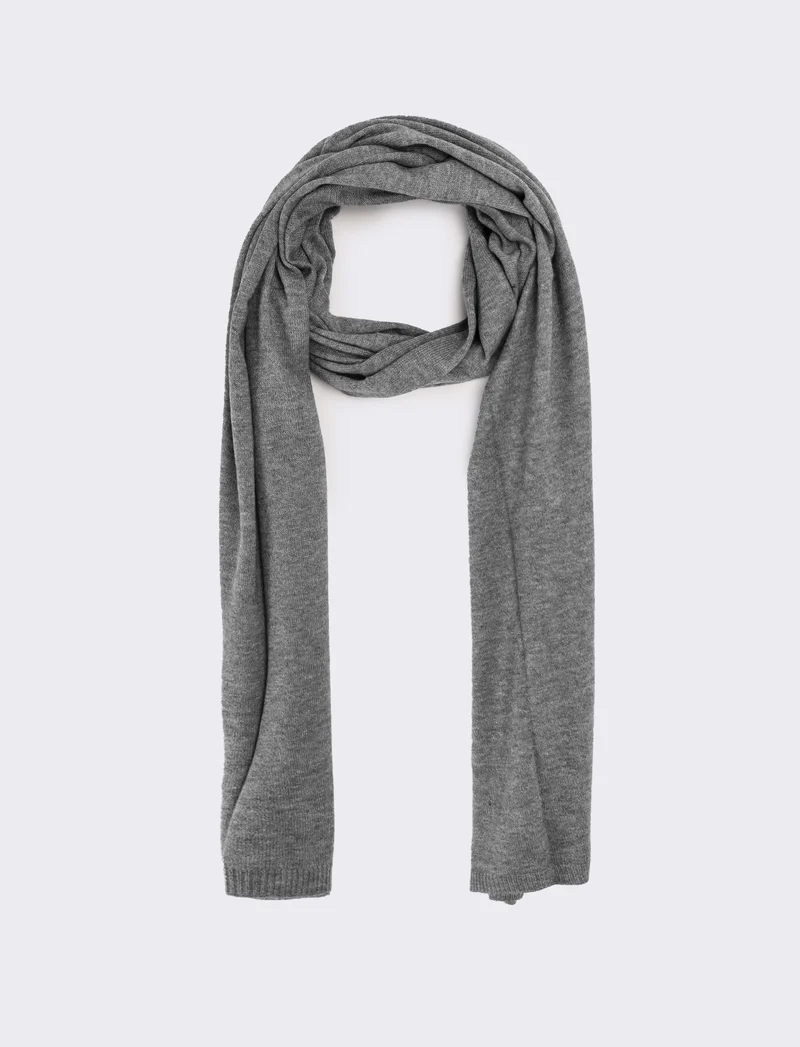 Sciarpa donna in maglia rasata - Grigio
