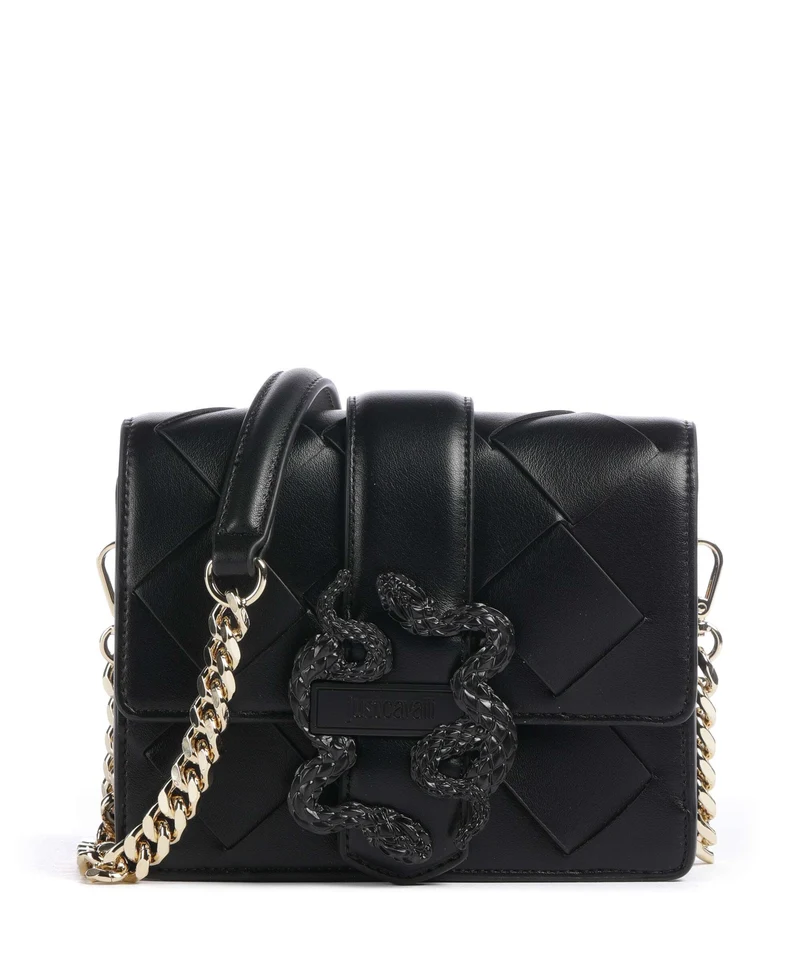 Just Cavalli Iconic Snakes Braided Borsa a tracolla black