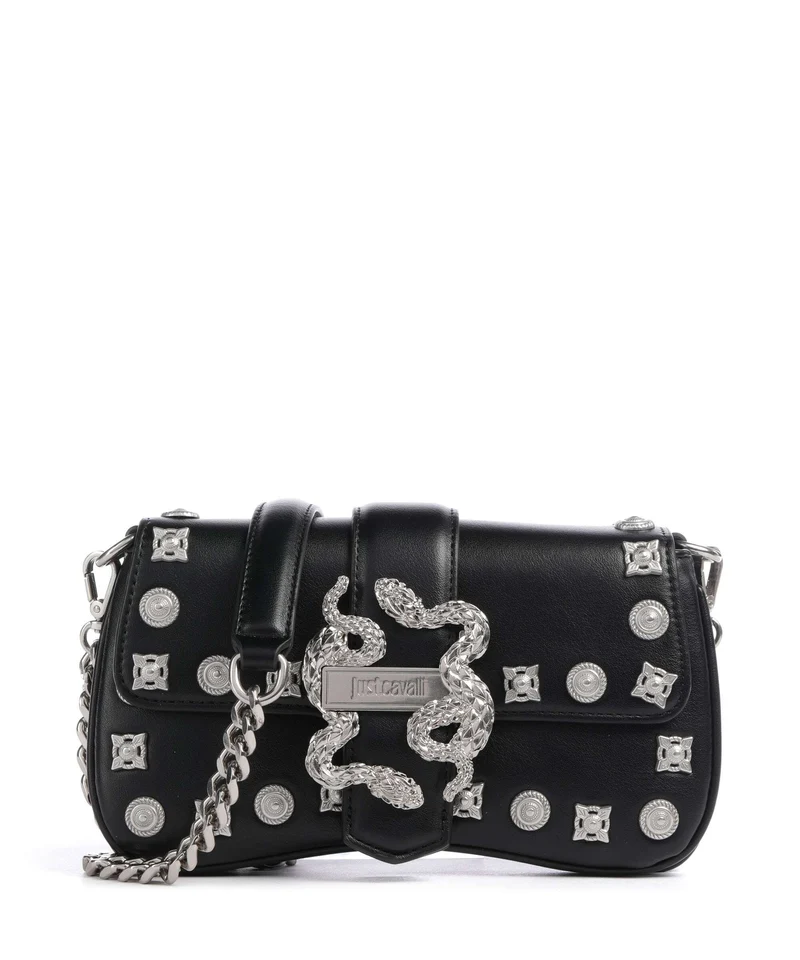 Just Cavalli Iconic Snakes Borsa a tracolla black