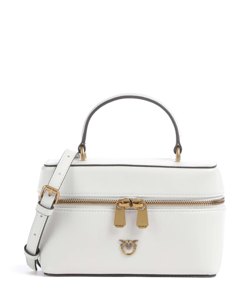 Pinko Vanity Mini Borsa a tracolla bianco nembo/antique gold