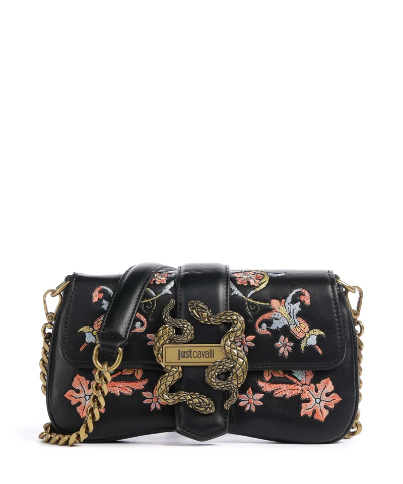 Just Cavalli Iconic Snakes Borsa a tracolla black