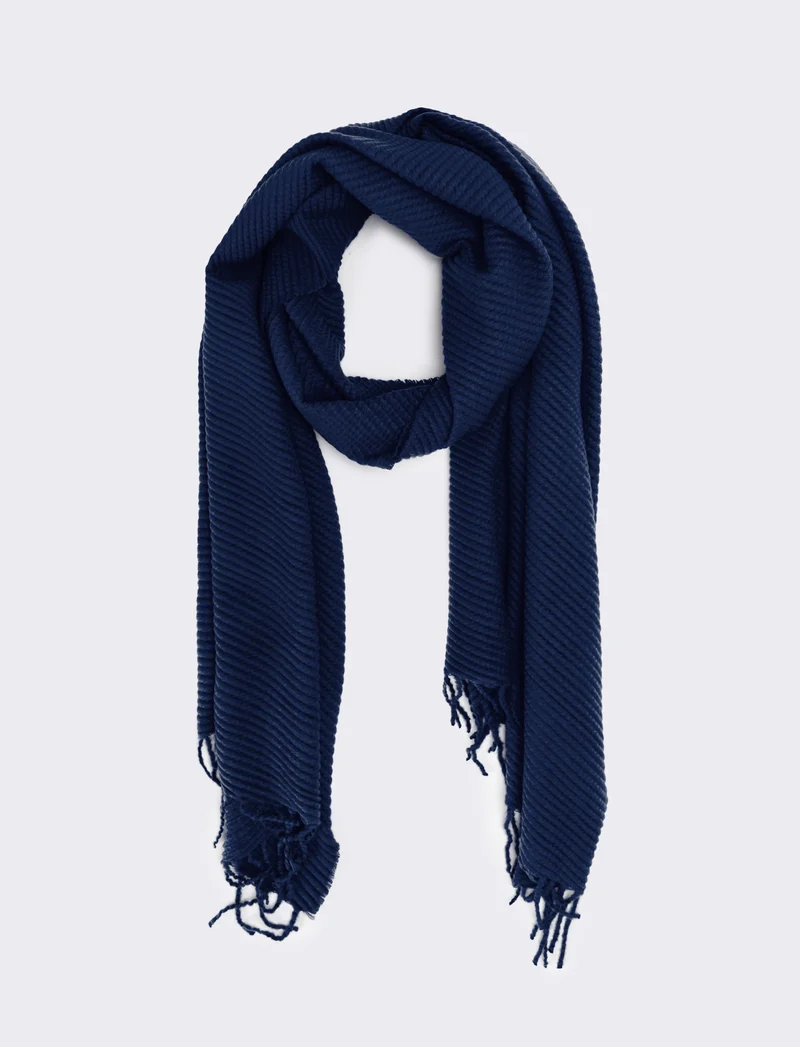 Sciarpa plissettata donna - Blu