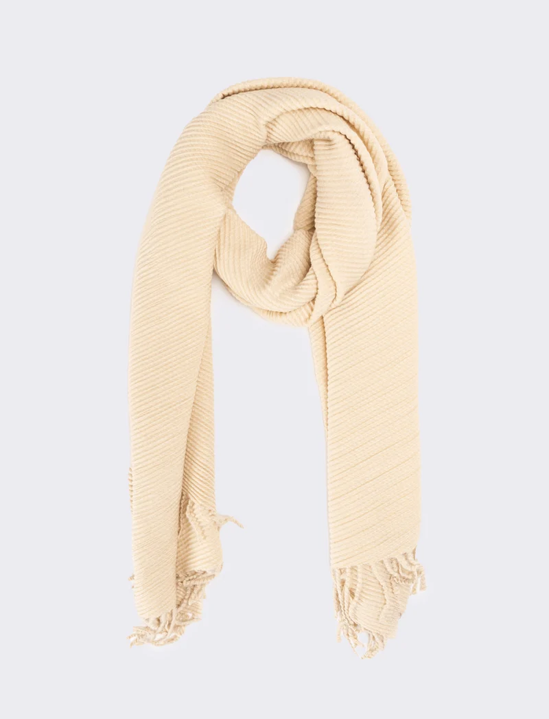 Sciarpa plissettata donna - Beige