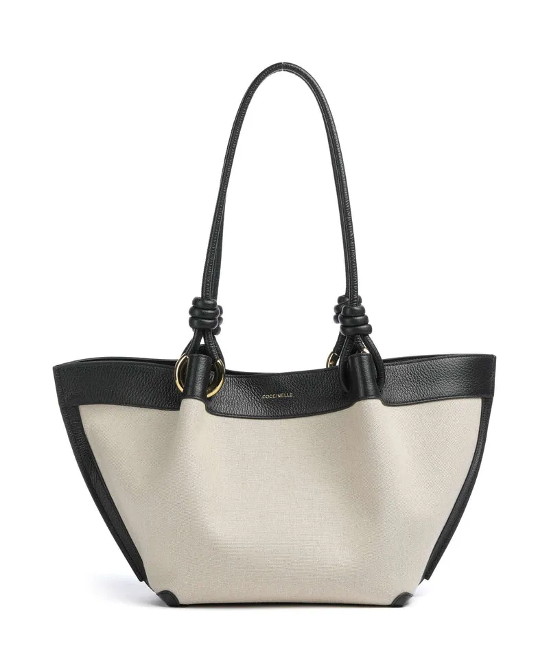 Coccinelle Finn Canvas Borsa hobo natural/noir