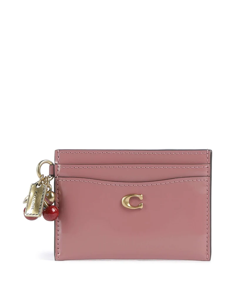 Coach Essential Spazzolato Porta carte di credito peony