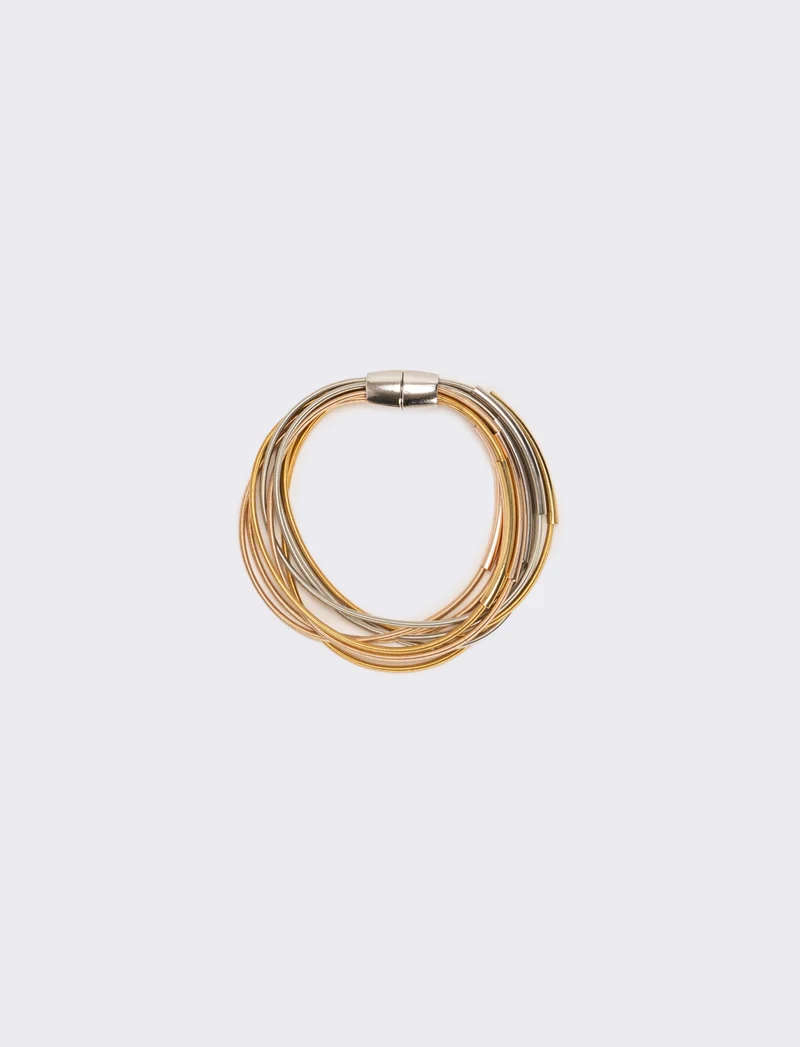 Bracciale multifilo in metallo - Multicolore